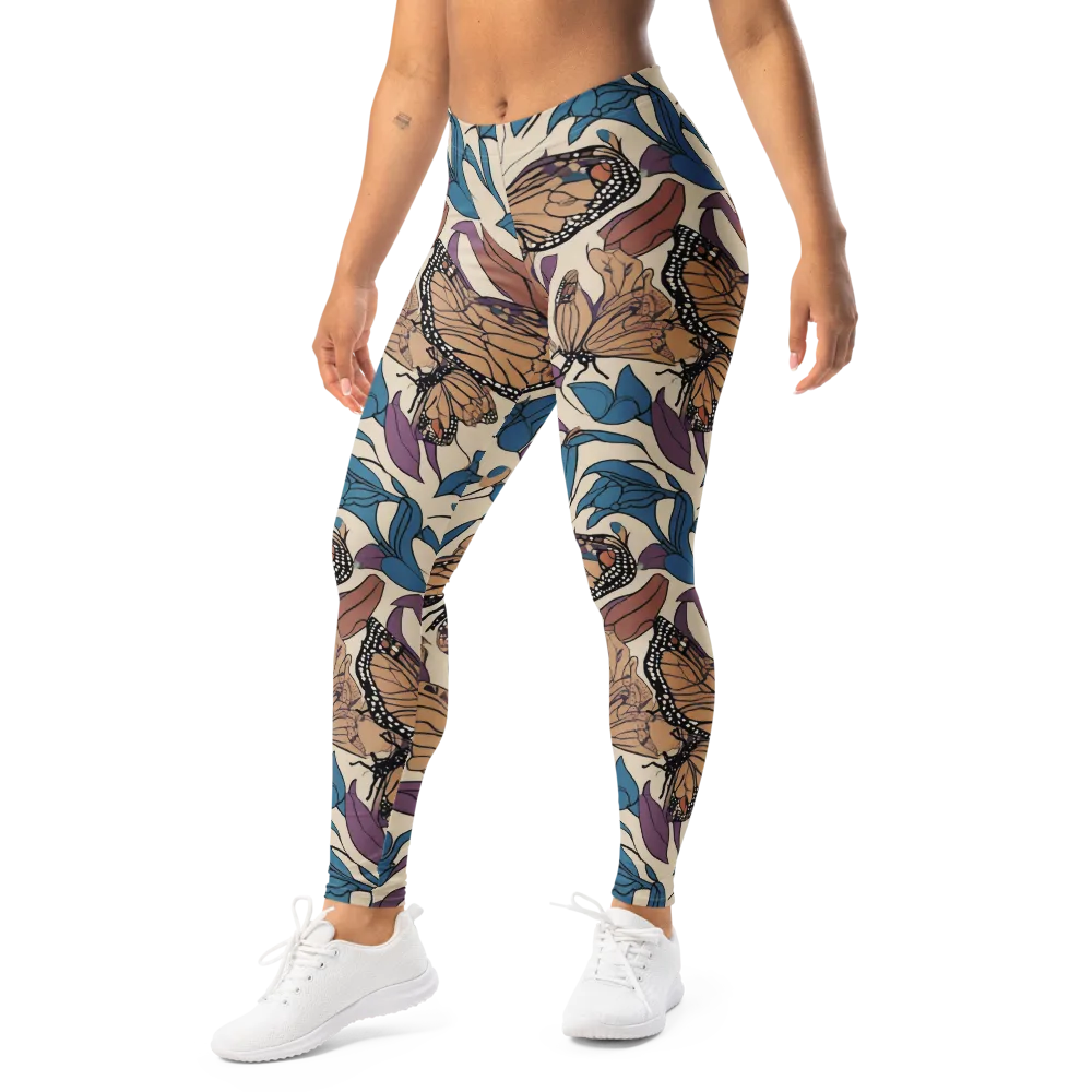 Cobalt Wings on Leggings — Left Front