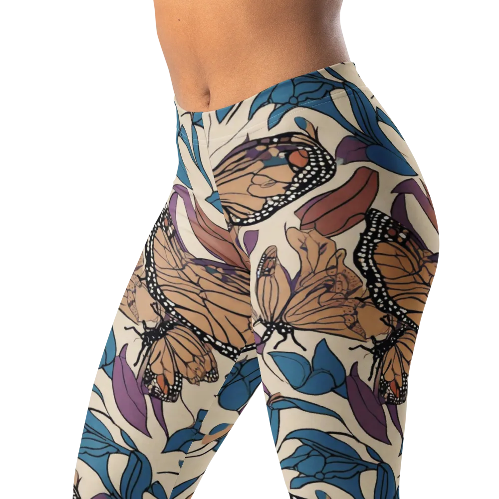 Cobalt Wings on Leggings — Left Front