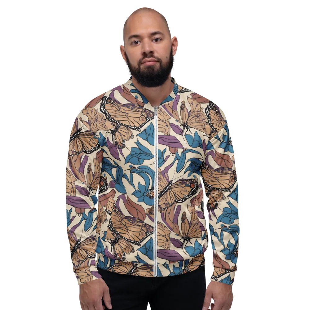 Cobalt Wings on Bomber Jacket — Front