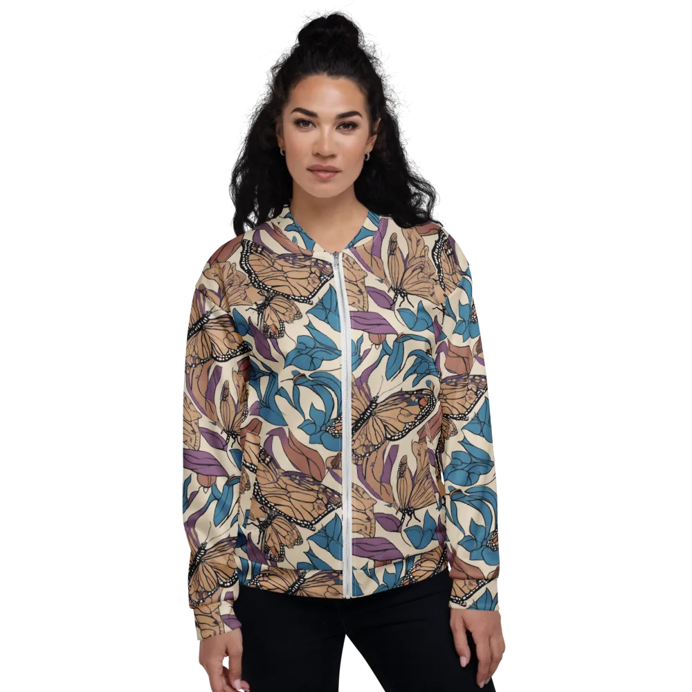 Cobalt Wings on Bomber Jacket — Front
