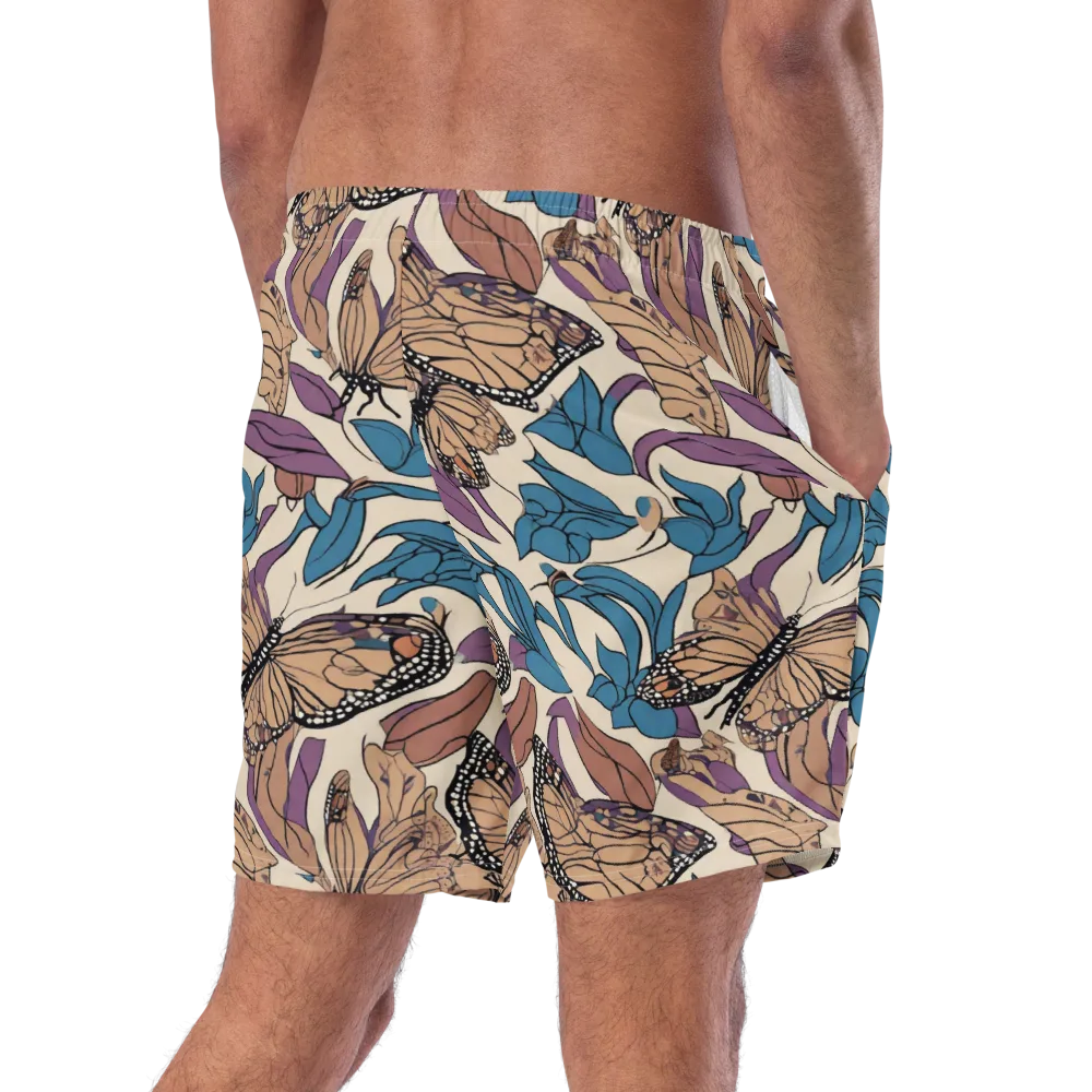 Cobalt Wings on Swim Trunks — Right Back