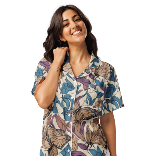Cobalt Wings on a Women's Short Sleeve Pajama Top