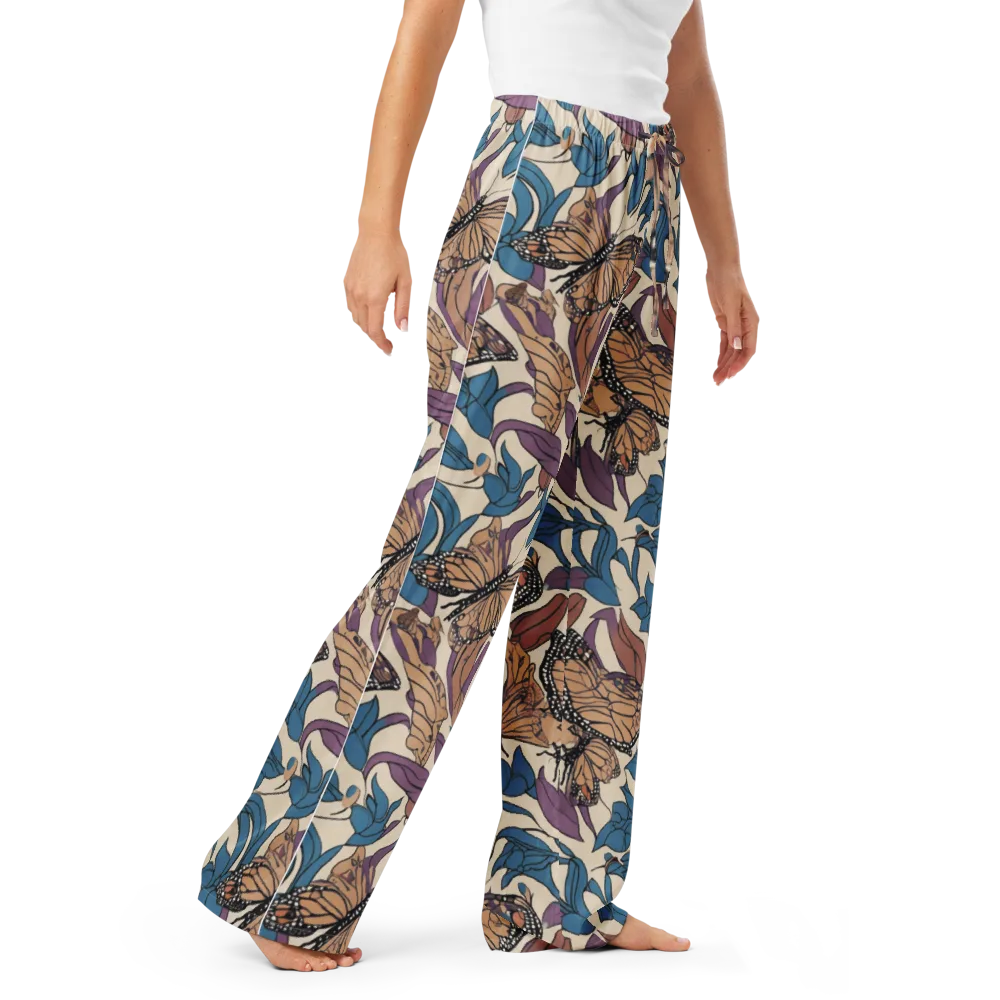 Cobalt Wings on Women's Pajama Pants — Right Front