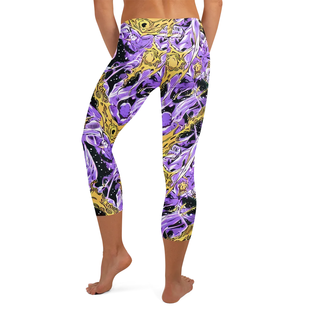 Violet Riot on Capri Leggings — Back