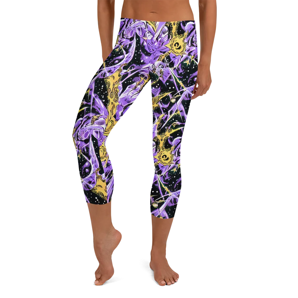 Violet Riot on Capri Leggings — Front