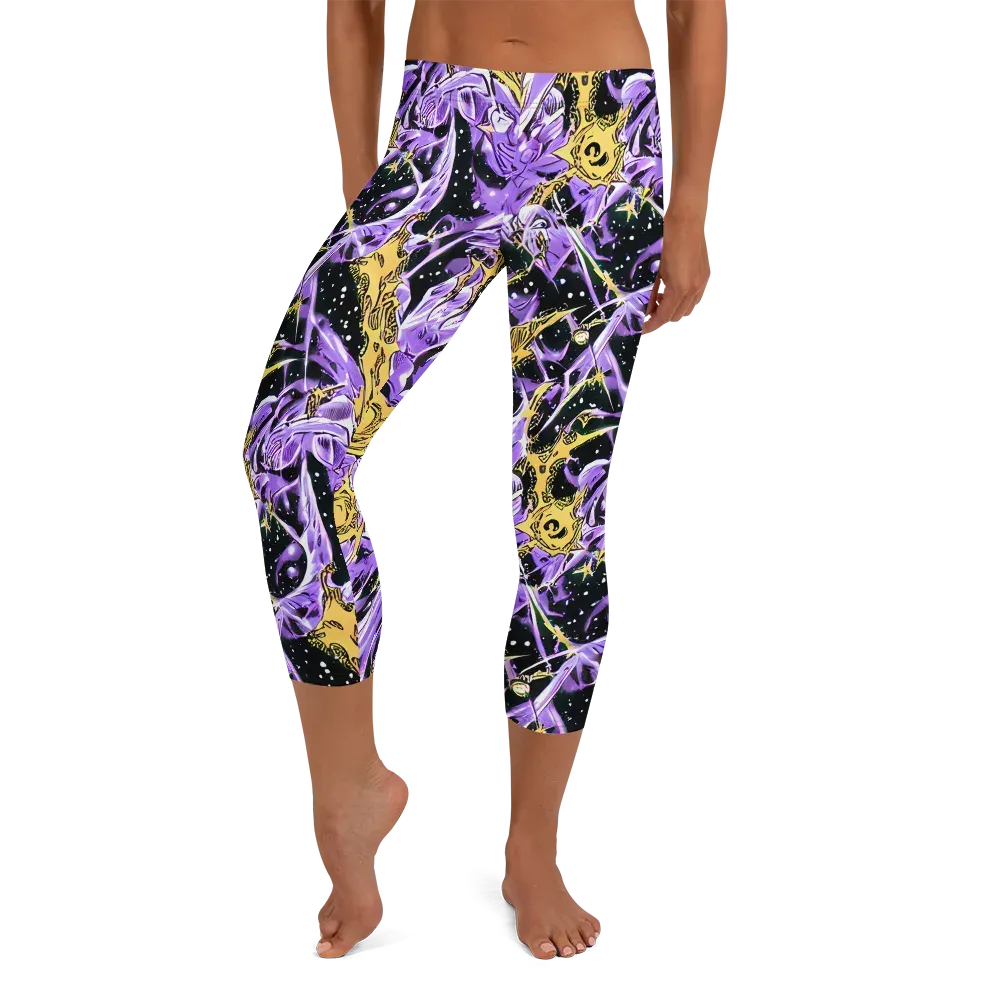 Violet Riot on Capri Leggings — Front