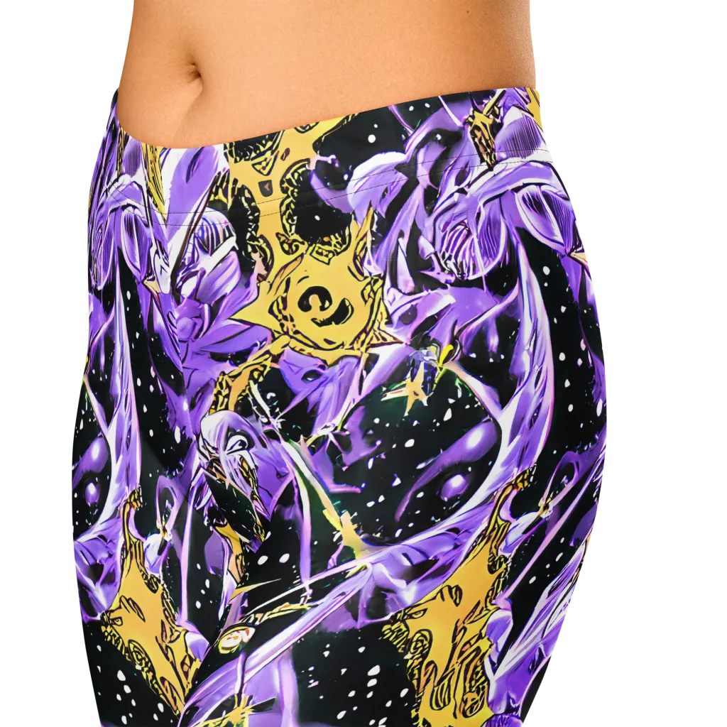 Violet Riot on Capri Leggings — Zoomed-in