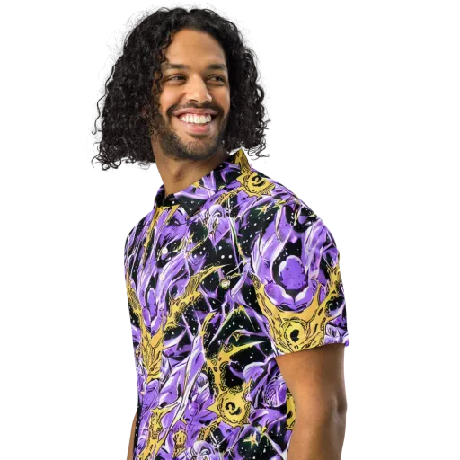 Violet Riot on a Men's Slim Fit Polo Shirt