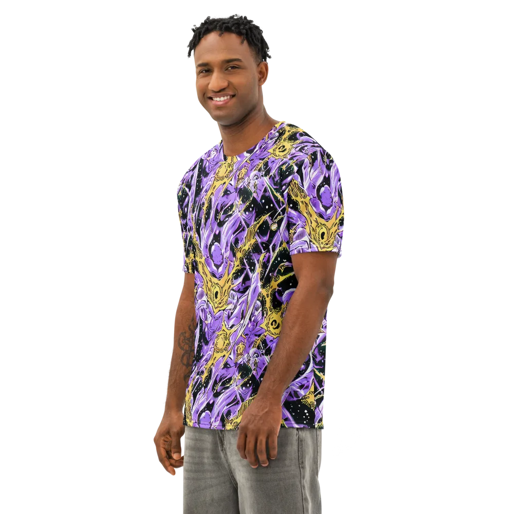Violet Riot on Men's Cotton Crew Neck T-Shirt — Left Front