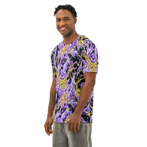 Violet Riot on a Men's Cotton Crew Neck T-Shirt