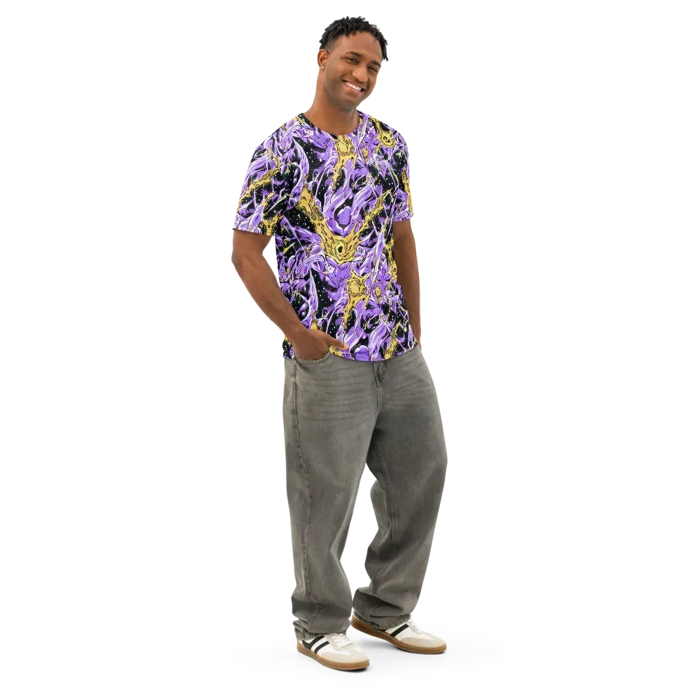 Violet Riot on Men's Cotton Crew Neck T-Shirt — Right Front