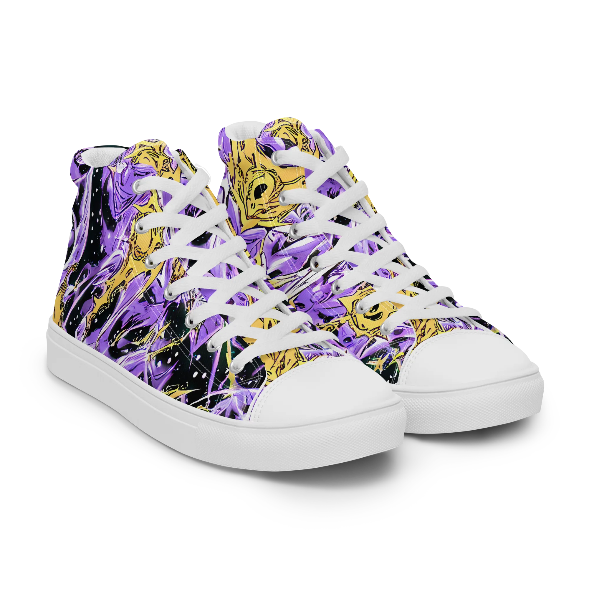 Violet Riot on Men's High Top Canvas Shoes — Right Front