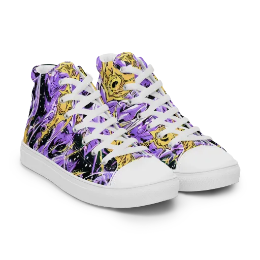 Violet Riot on a Men's High Top Canvas Shoes