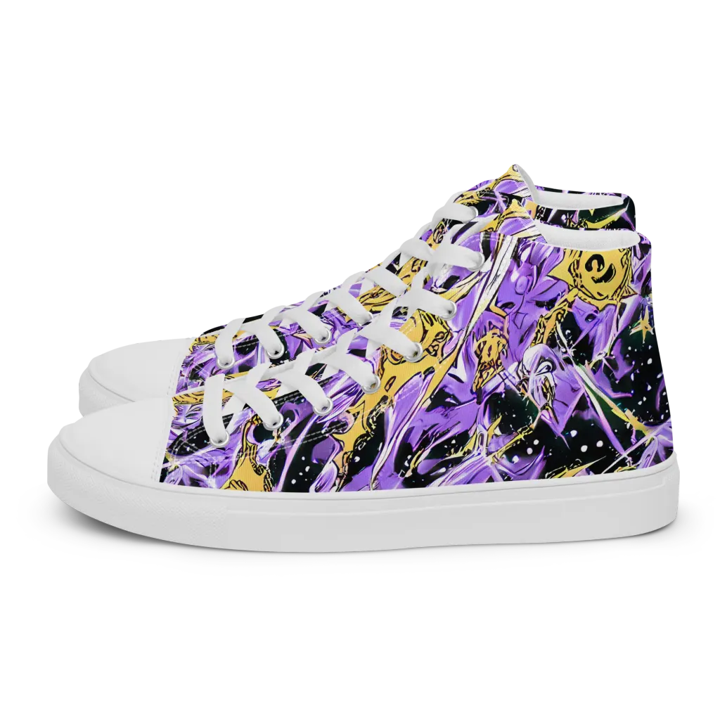 Violet Riot on Men's High Top Canvas Shoes — Left