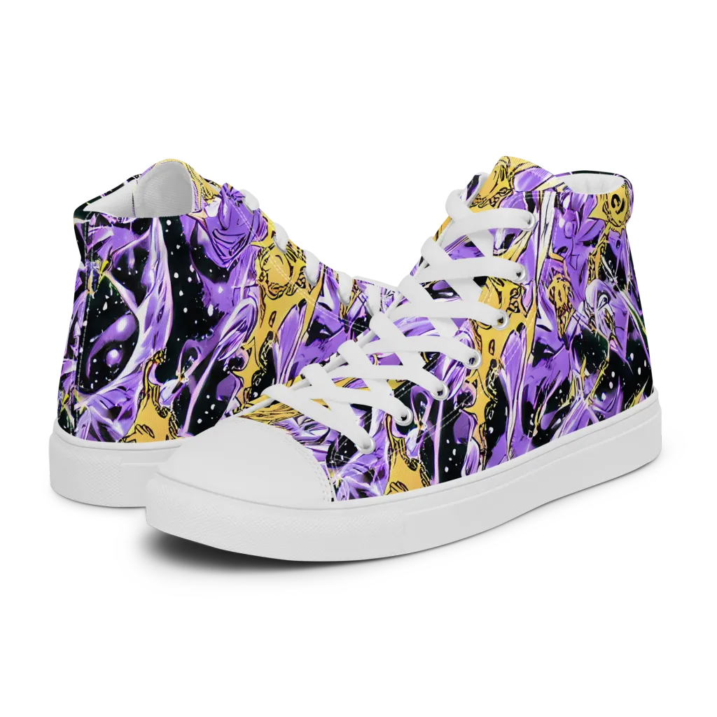 Violet Riot on Men's High Top Canvas Shoes — Left