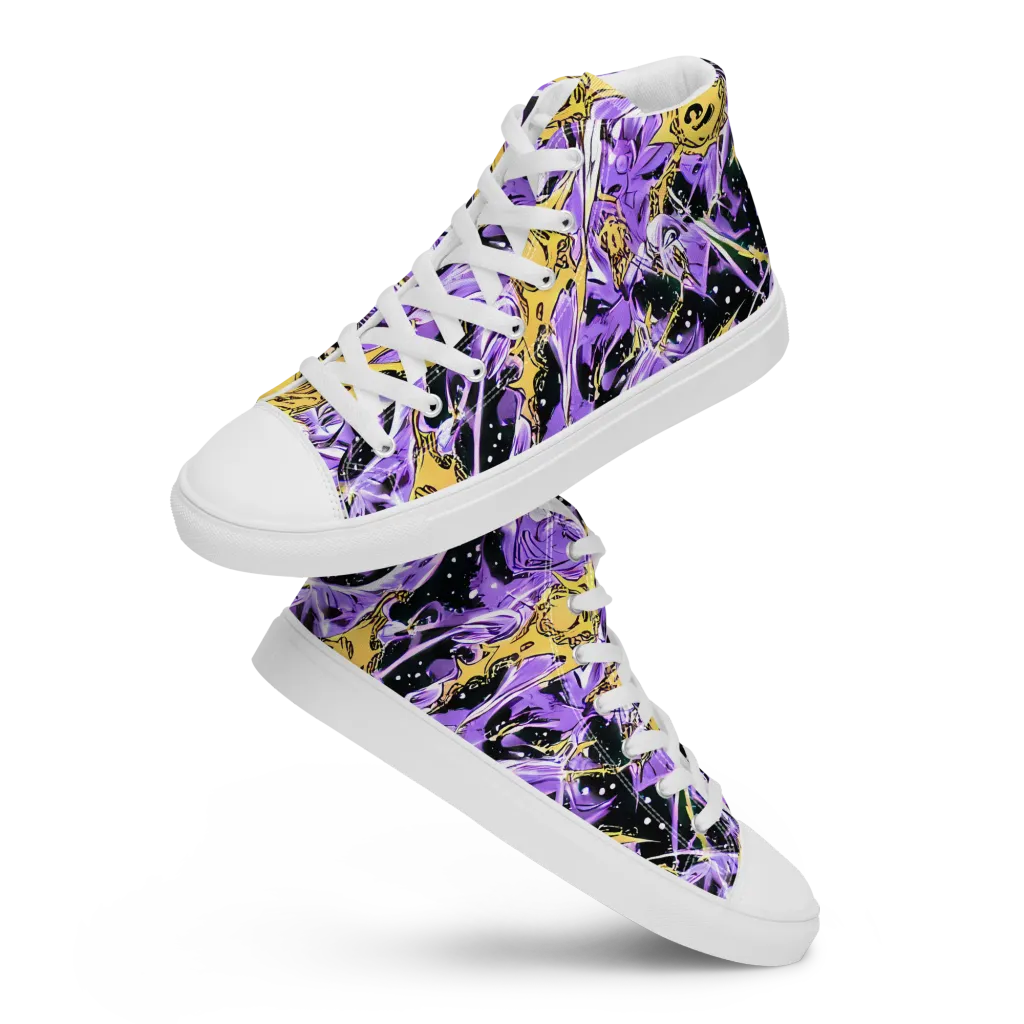 Violet Riot on Men's High Top Canvas Shoes — Front