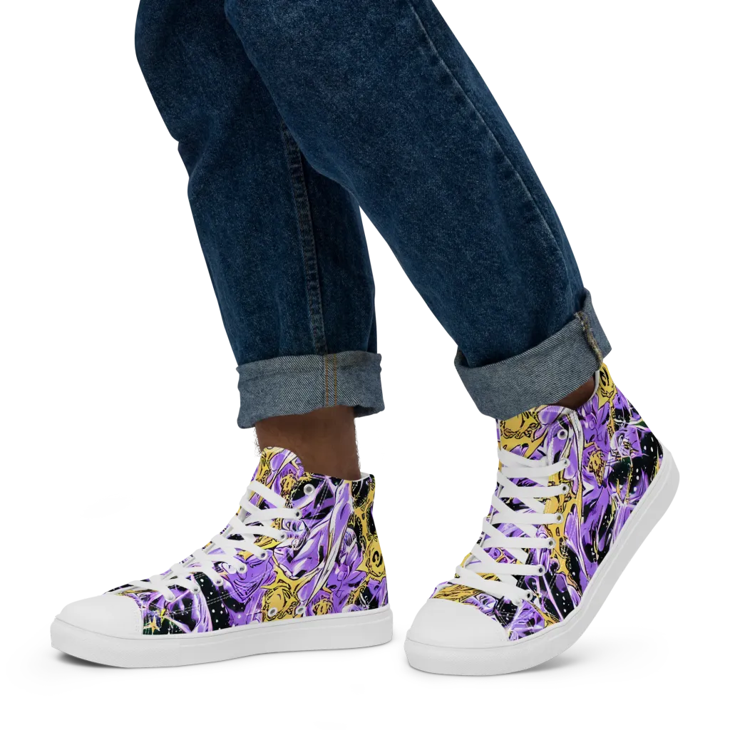 Violet Riot on Men's High Top Canvas Shoes — Left