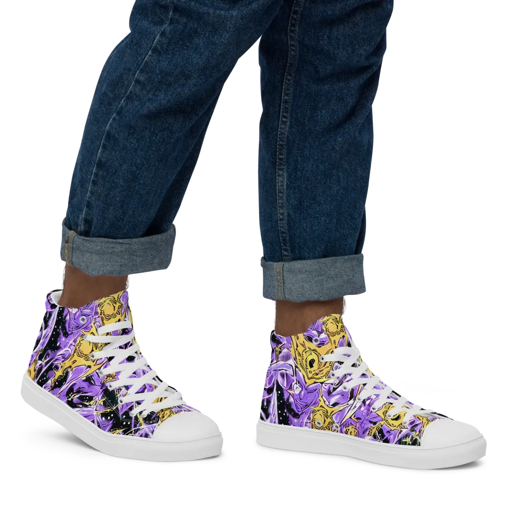 Violet Riot on Men's High Top Canvas Shoes — Right