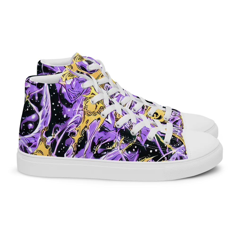 Violet Riot on Women's High Top Canvas Shoes — Right