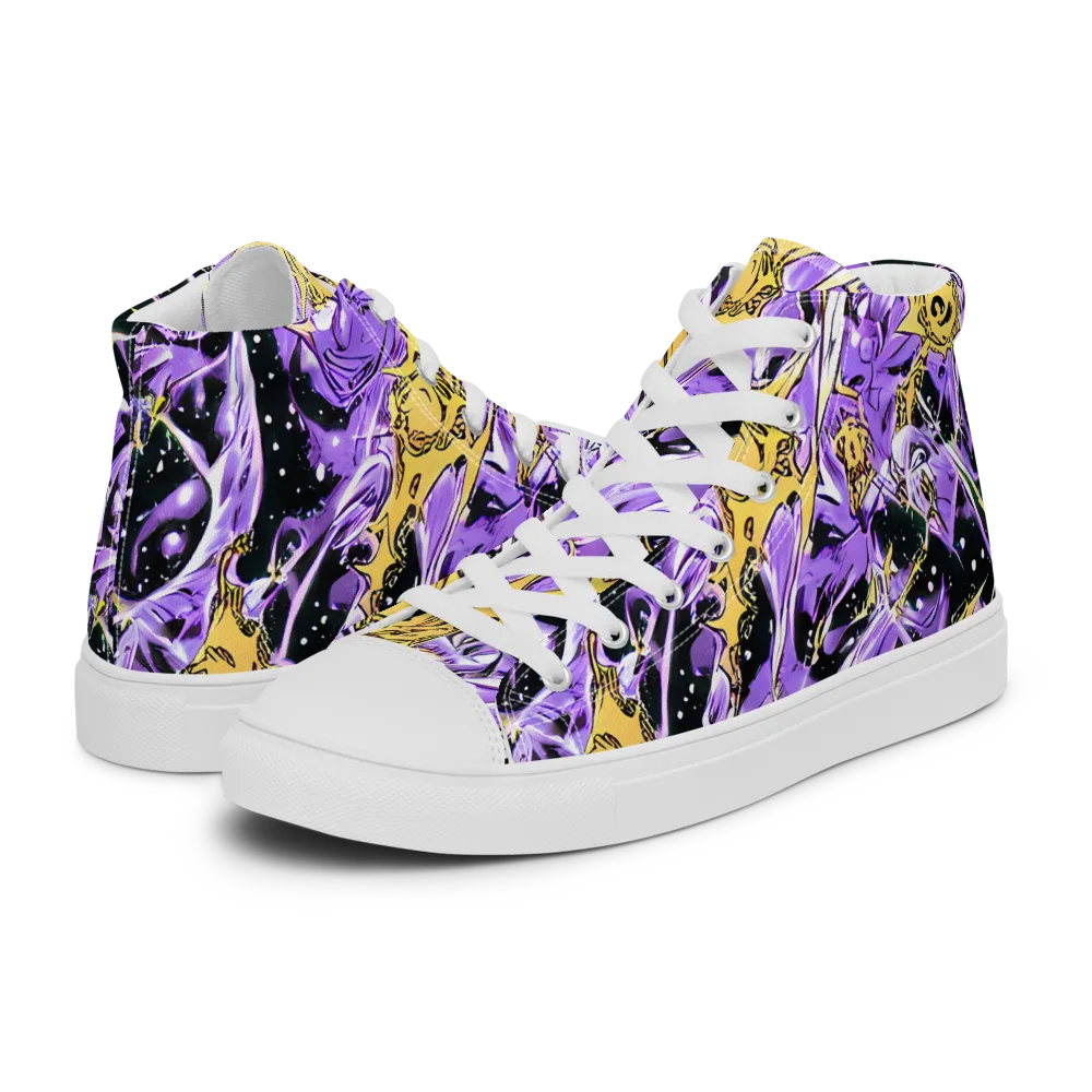 Violet Riot on Women's High Top Canvas Shoes — Left