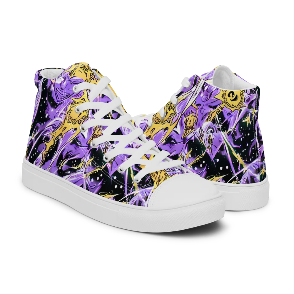 Violet Riot on Women's High Top Canvas Shoes — Right