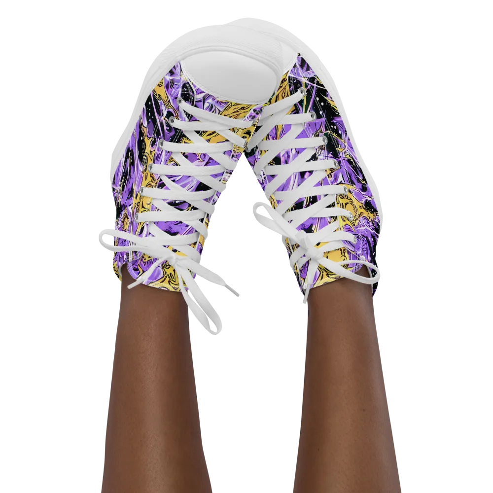 Violet Riot on Women's High Top Canvas Shoes — Front