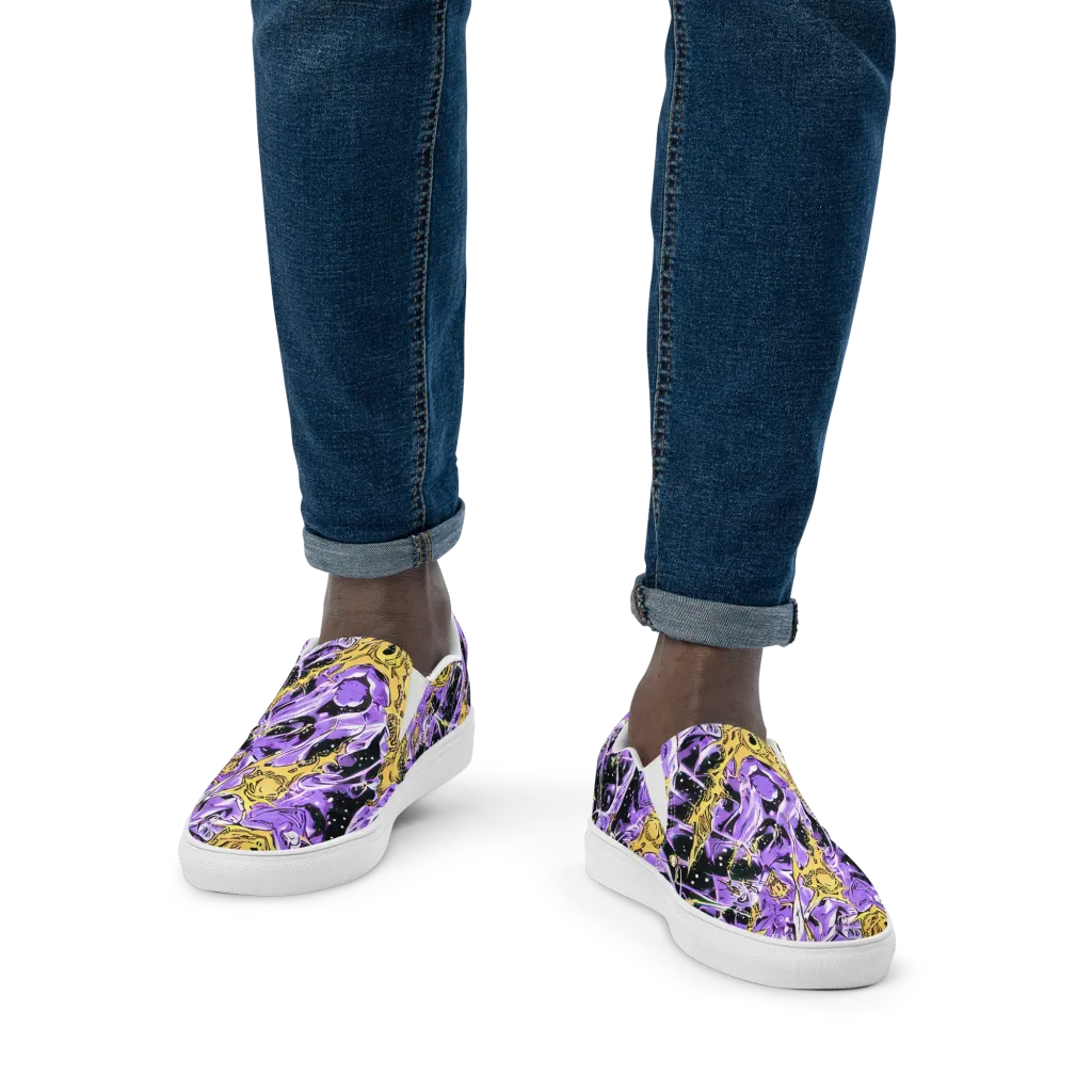 Violet Riot on Men's Slip-On Canvas Shoes — Front