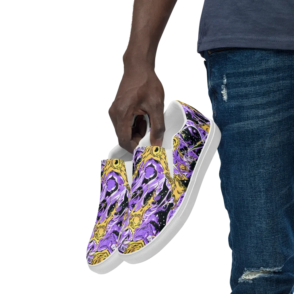 Violet Riot on Men's Slip-On Canvas Shoes — Left Front