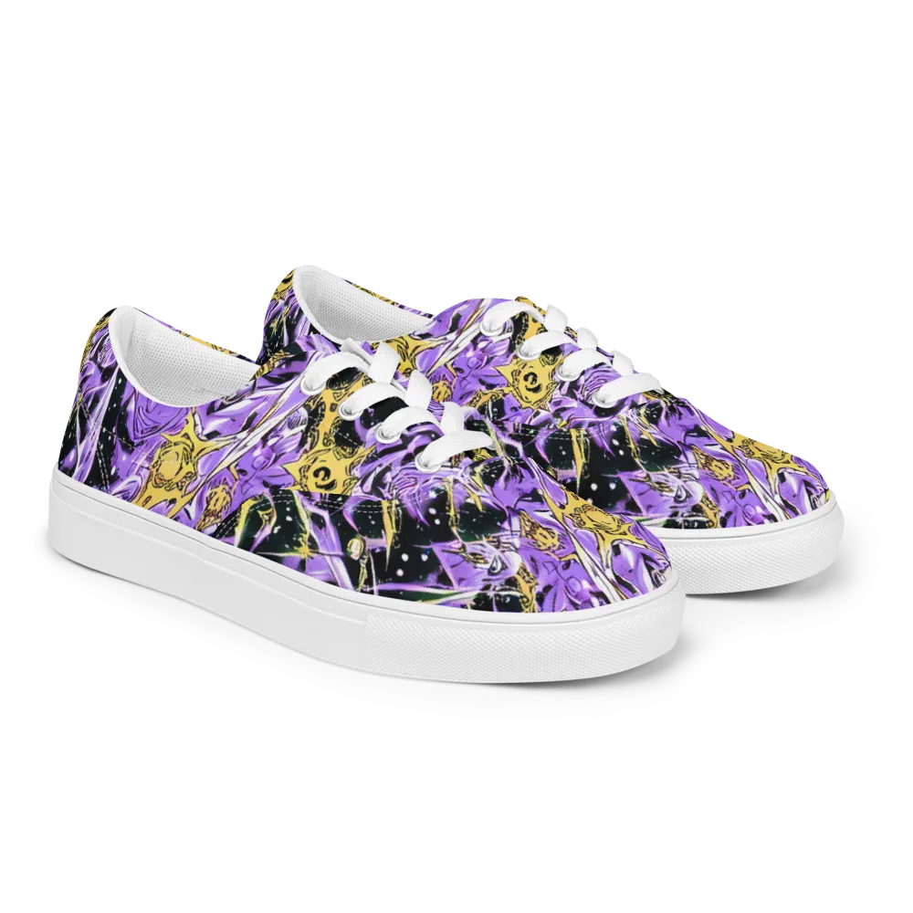 Violet Riot on Men's Lace-Up Canvas Shoes — Right Front