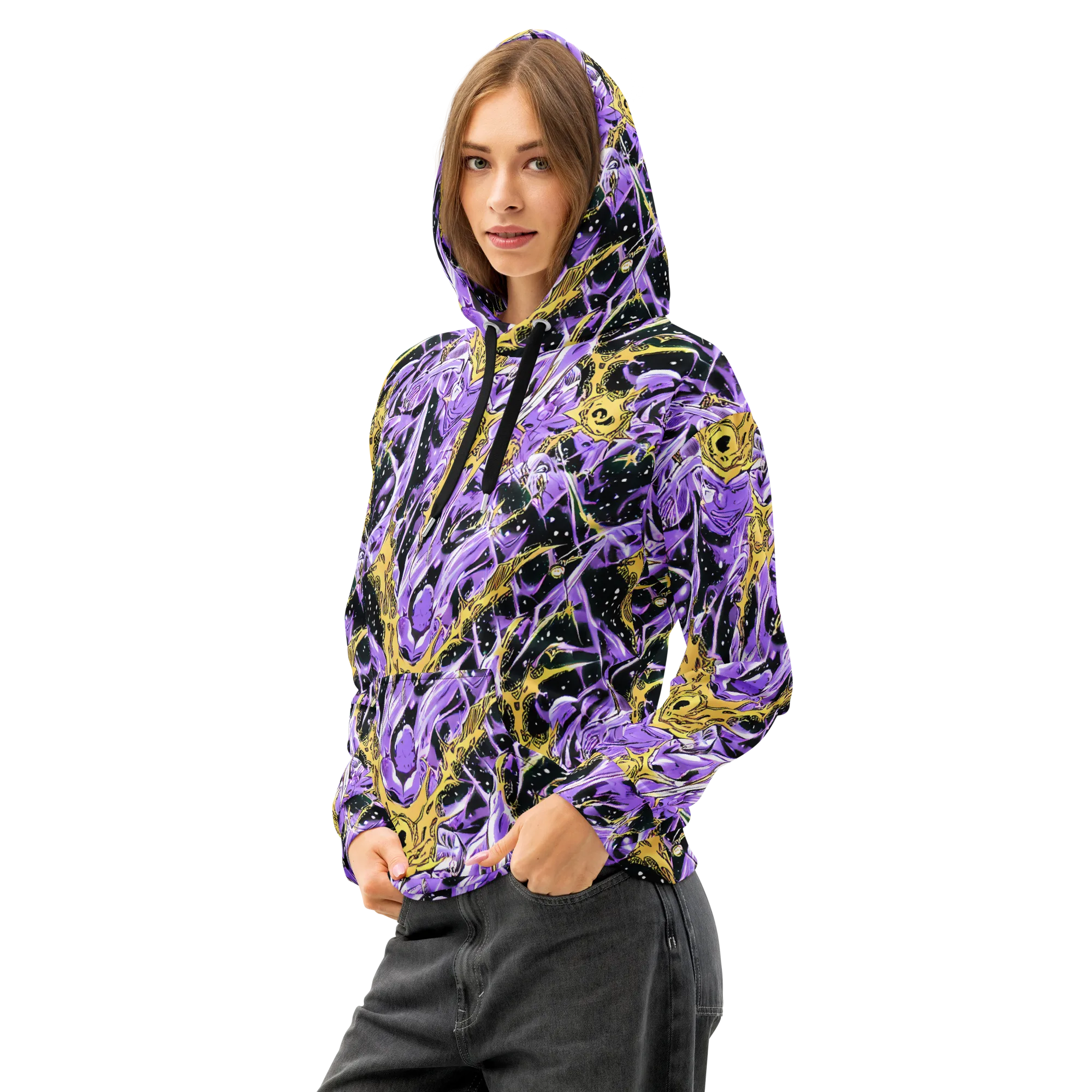 Violet Riot on Cotton Hoodie — Left Front