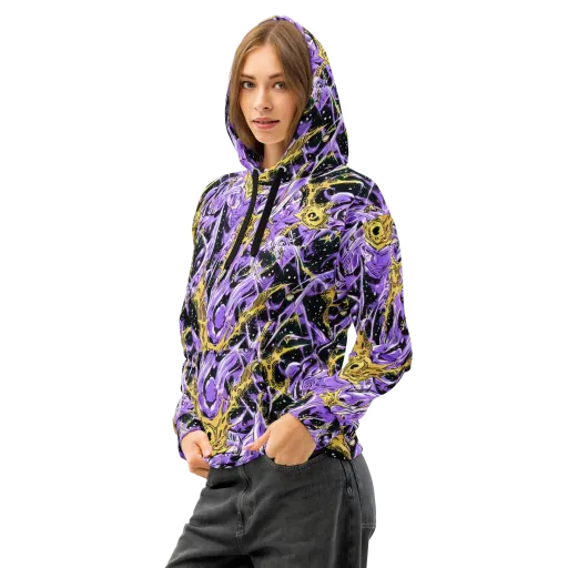 Violet Riot on a Cotton Hoodie