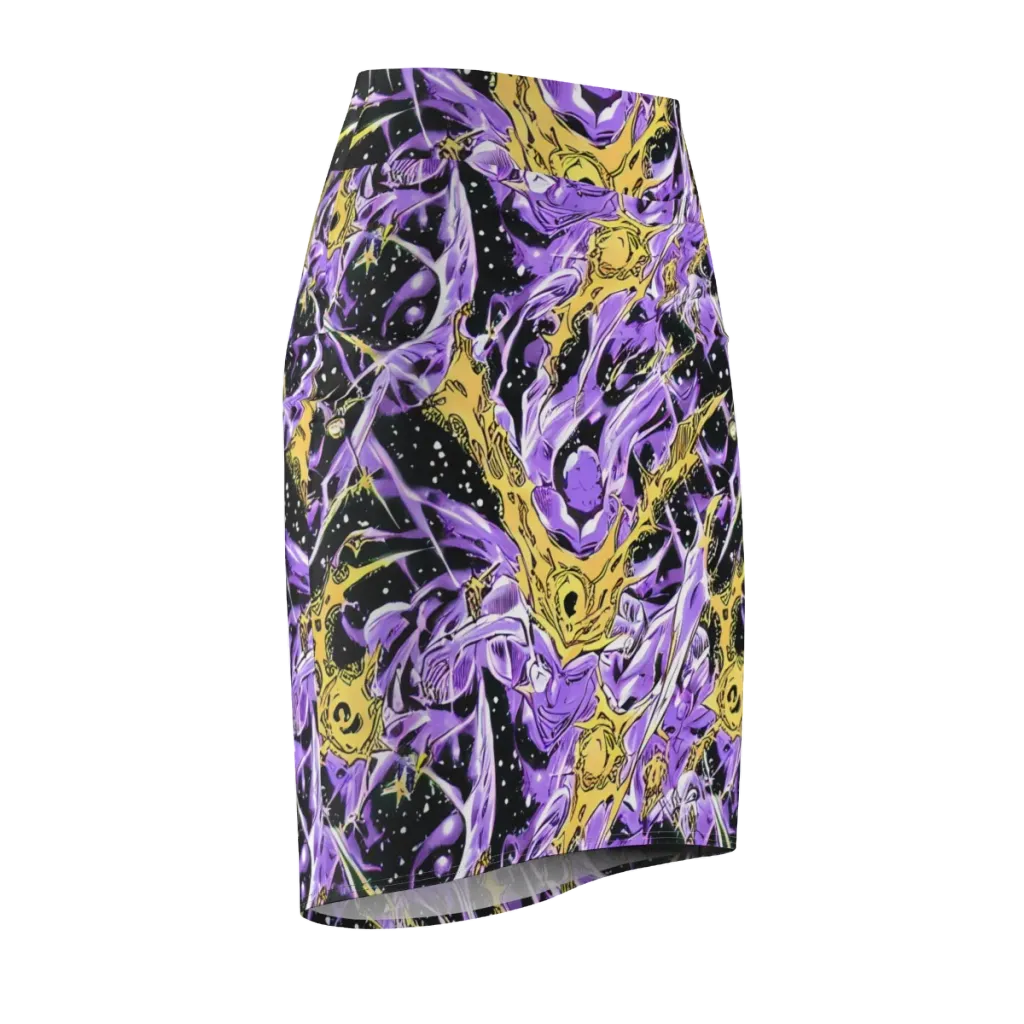 Violet Riot on Pencil Skirt — Front Side