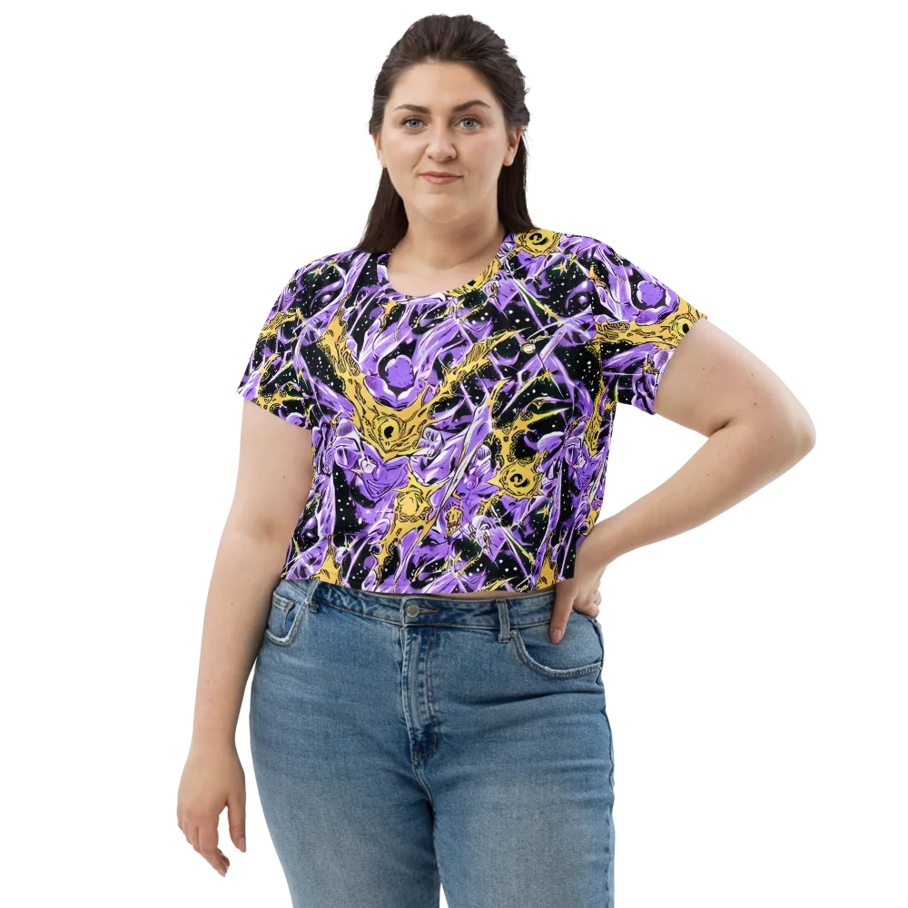 Violet Riot on Crop Tee — Front