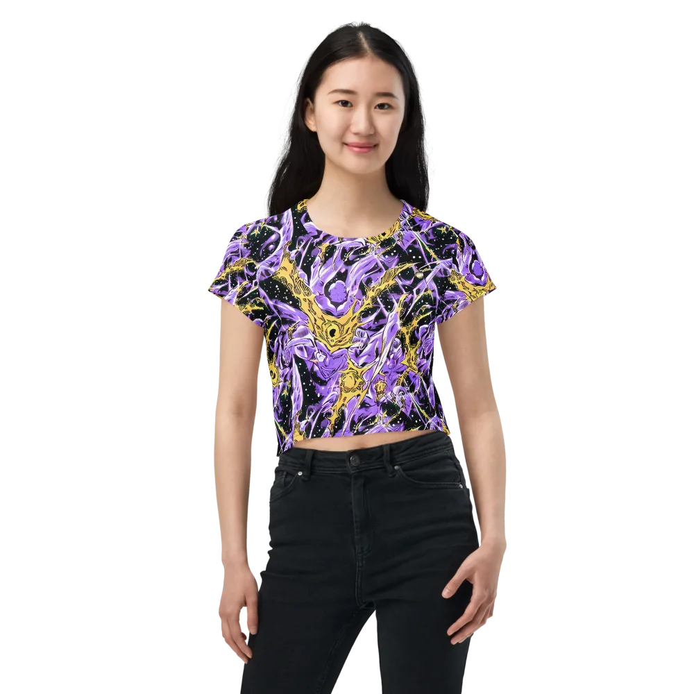 Violet Riot on Crop Tee — Front