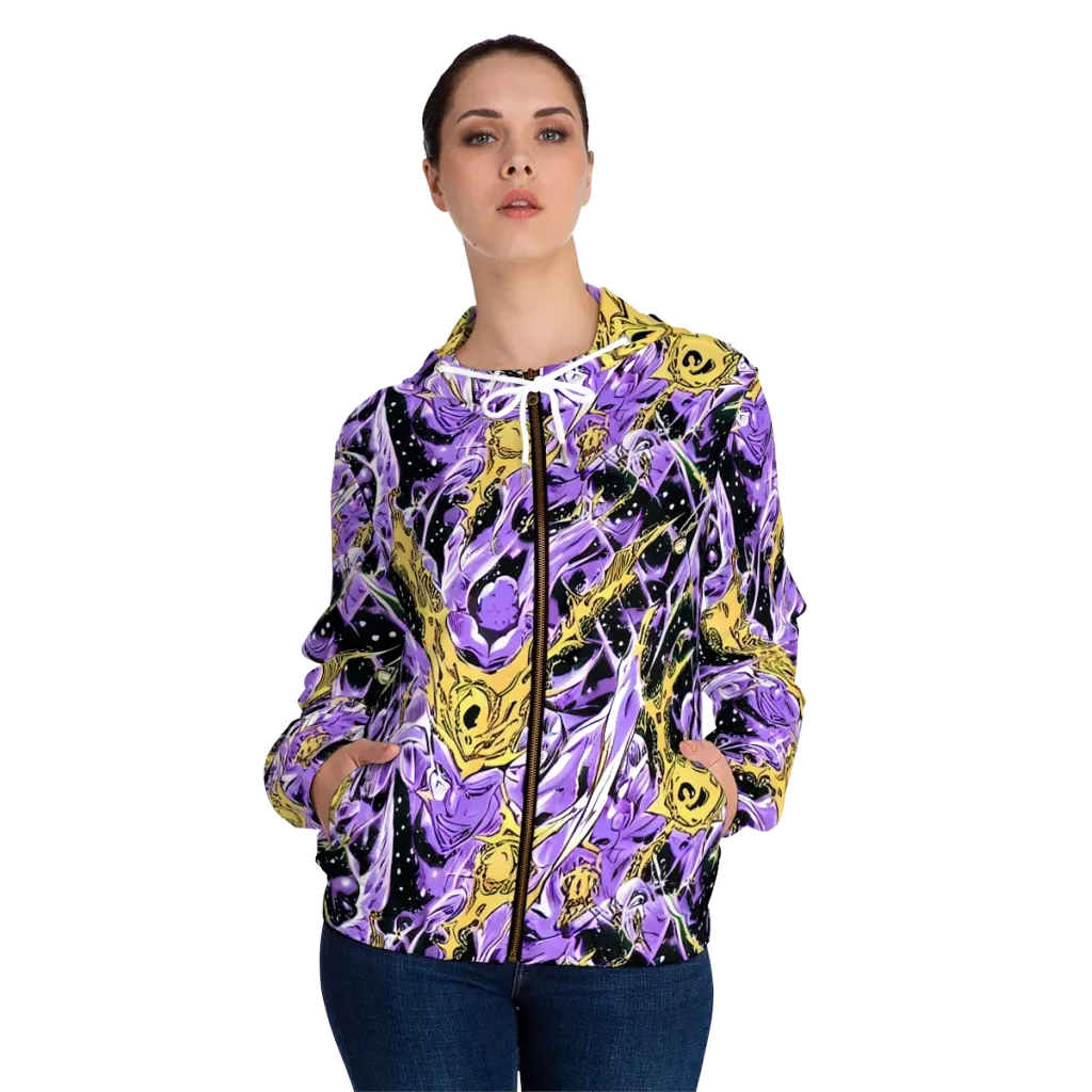 Violet Riot on Women's Full-Zip Hoodie — Front On Person