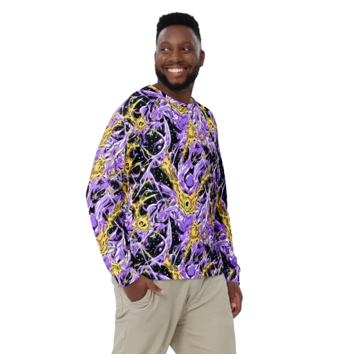 Violet Riot on a Sweatshirt