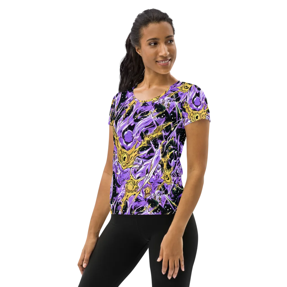 Violet Riot on Women's Athletic T-Shirt — Left