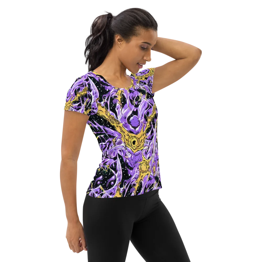 Violet Riot on Women's Athletic T-Shirt — Right