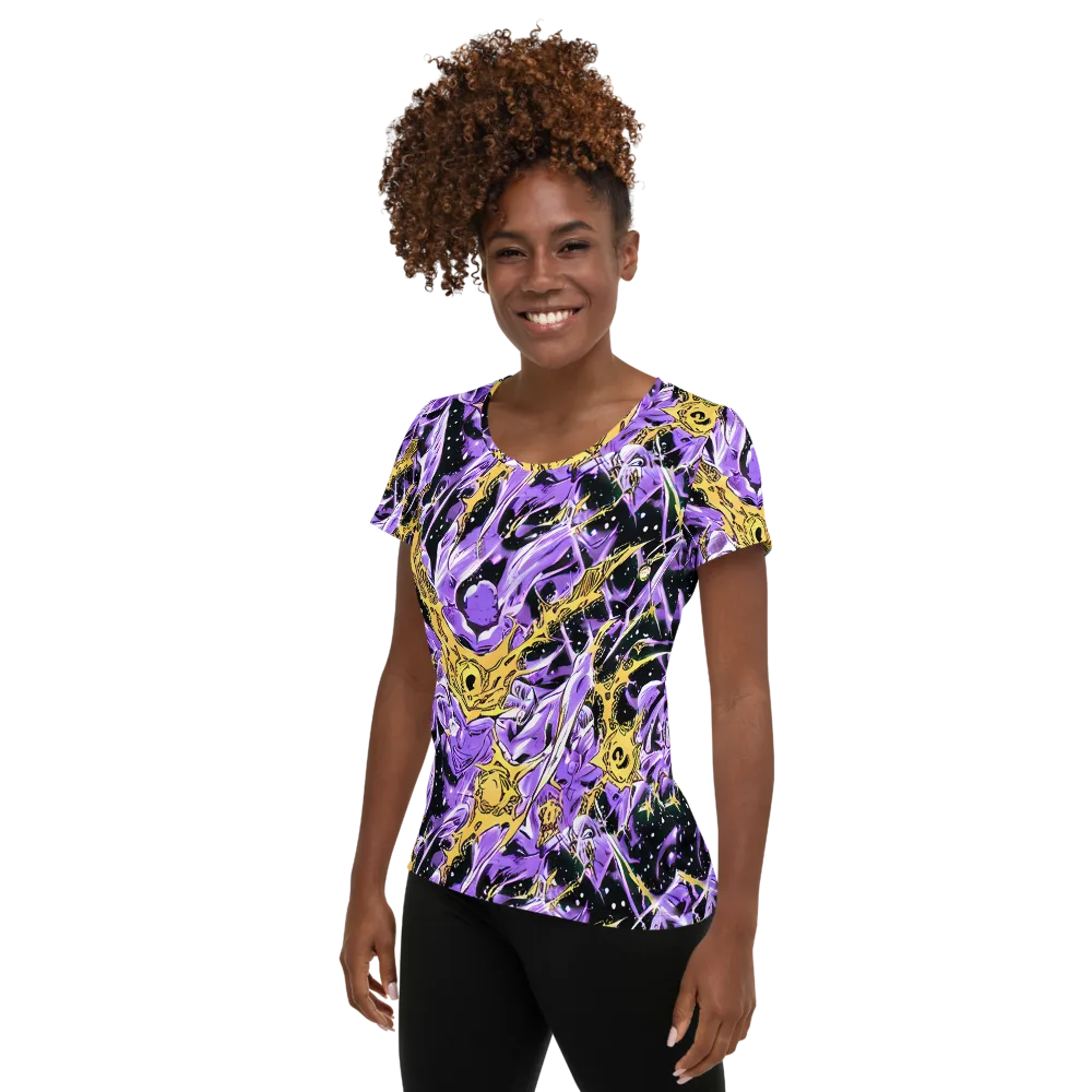 Violet Riot on Women's Athletic T-Shirt — Left