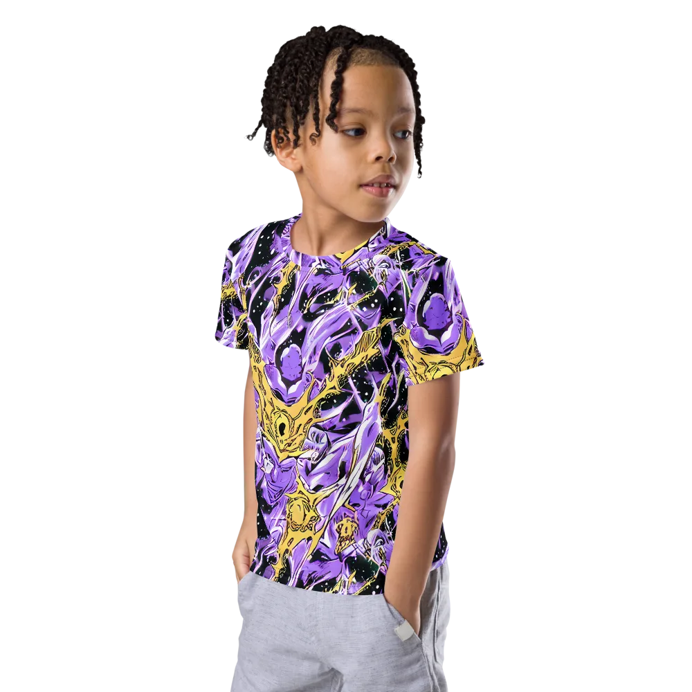 Violet Riot on Kids Crew Neck T-Shirt — Left Front