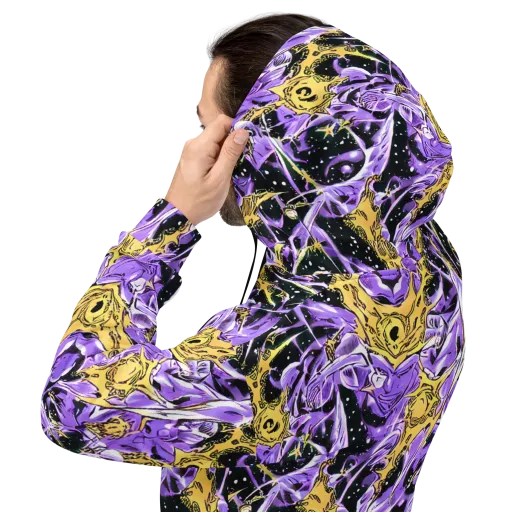Violet Riot on a Hoodie