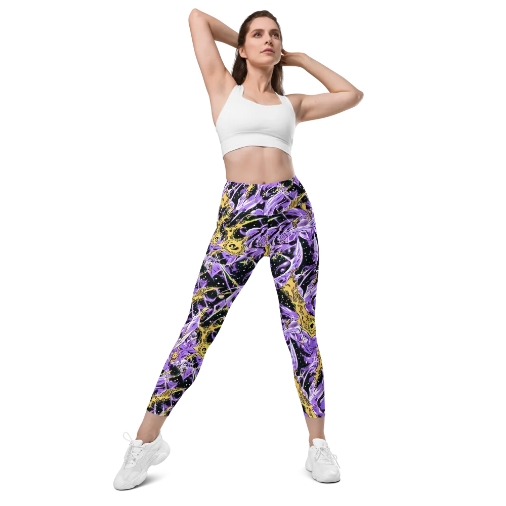 Violet Riot on Leggings with Pockets — Front