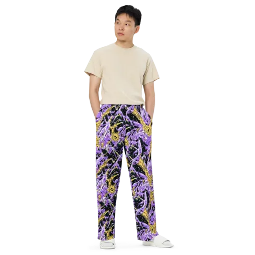 Violet Riot on a Wide-Leg Pants