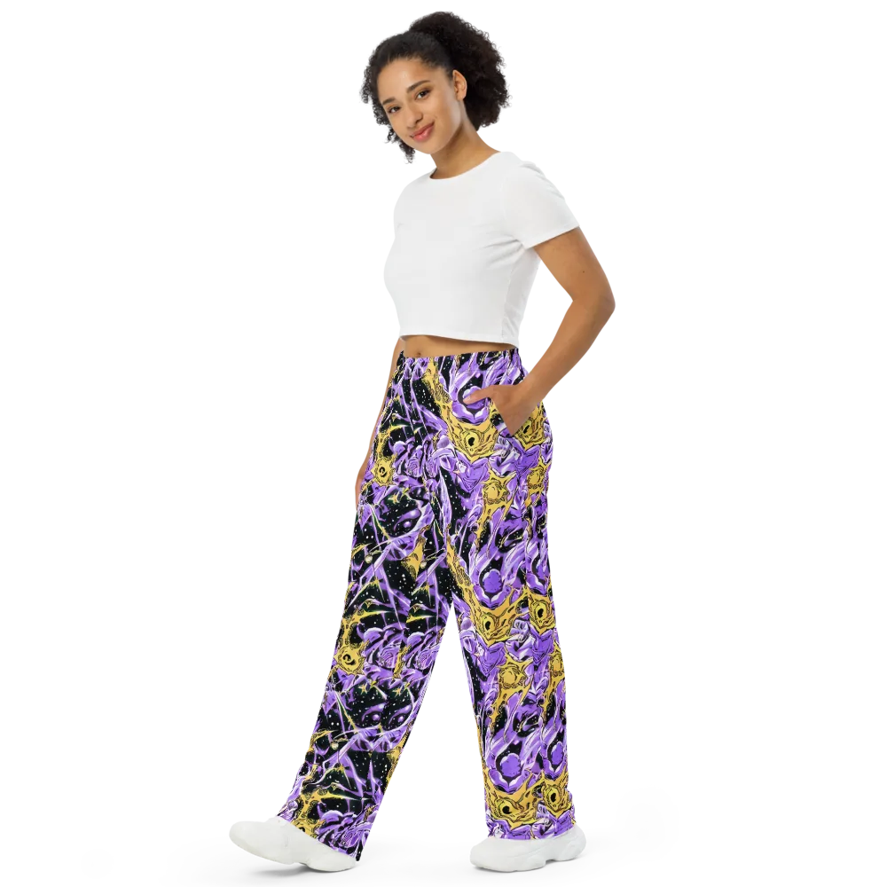 Violet Riot on Wide-Leg Pants — Left Front