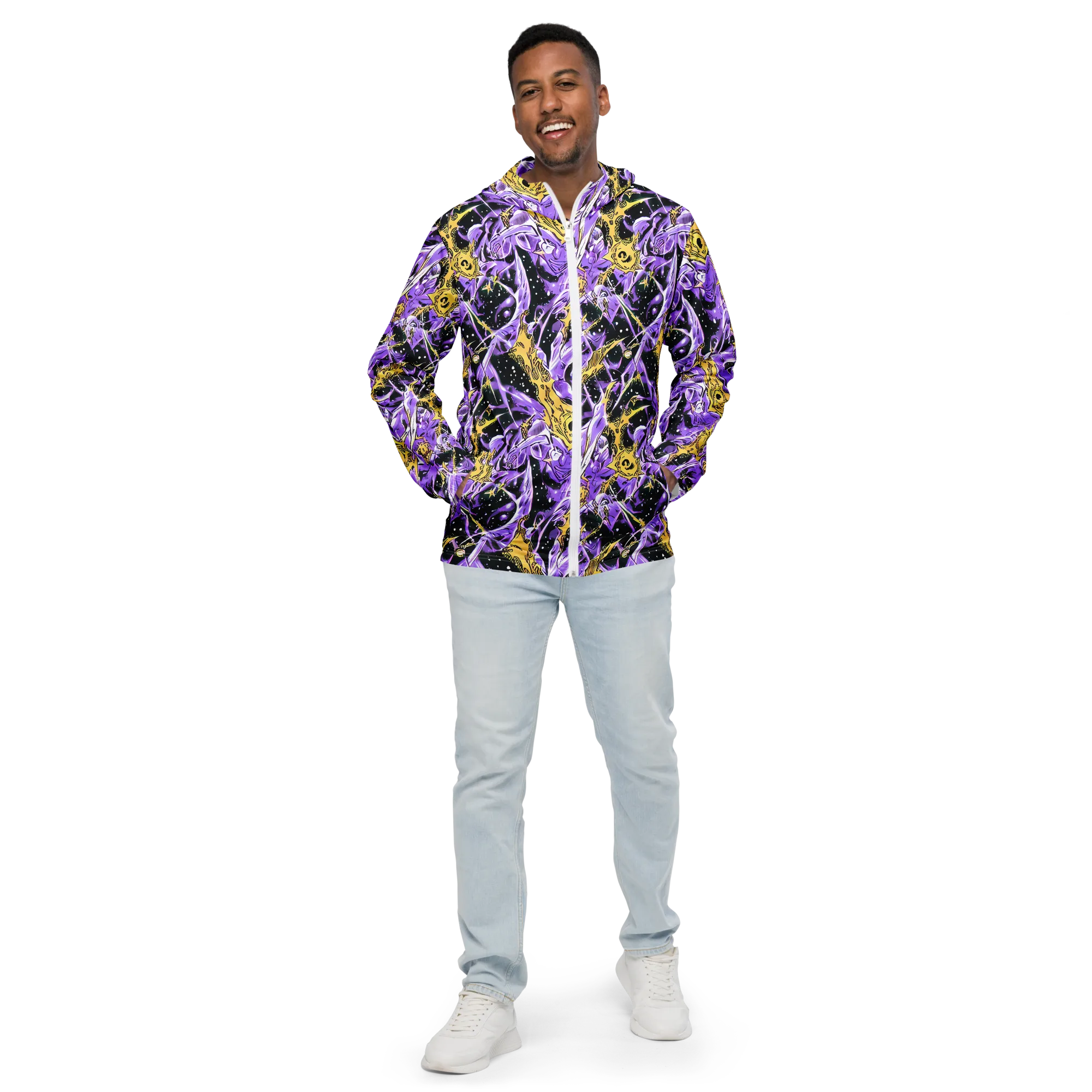 Violet Riot on Men's Windbreaker — Front