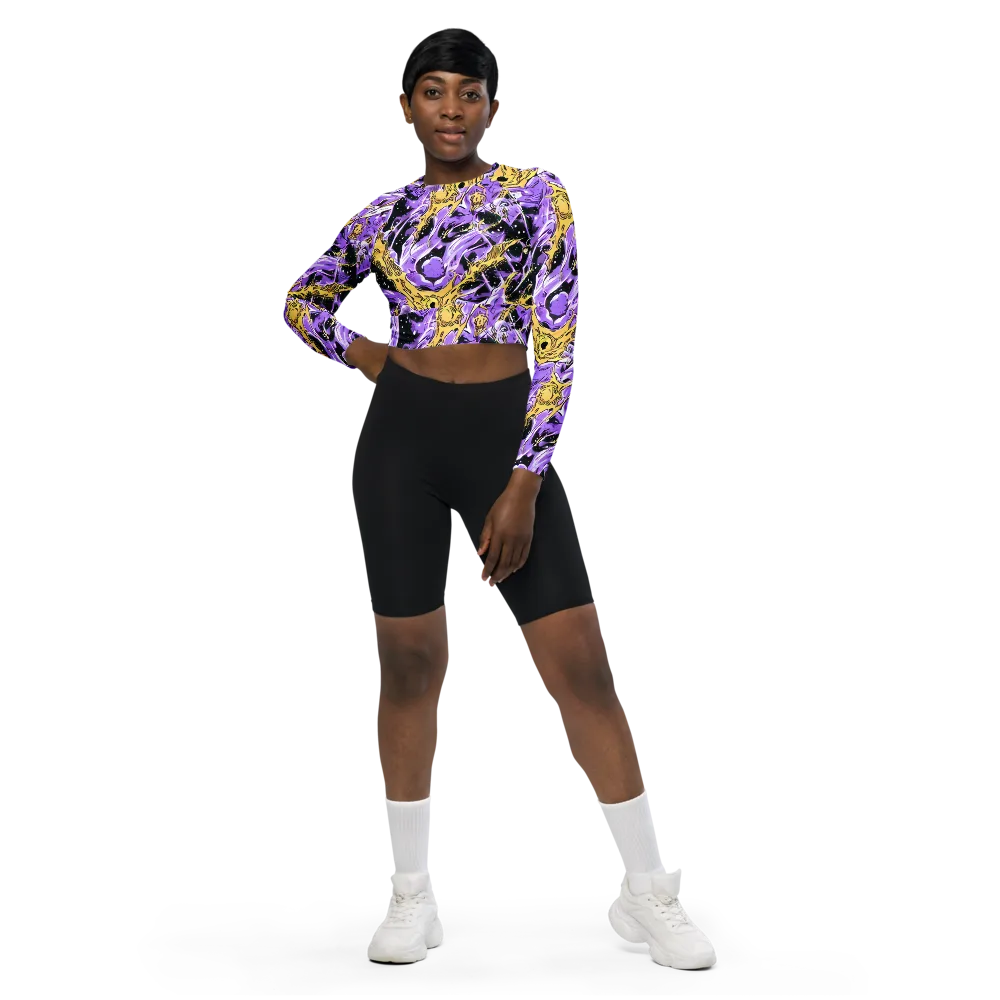 Violet Riot on Long Sleeve Crop Top — Front