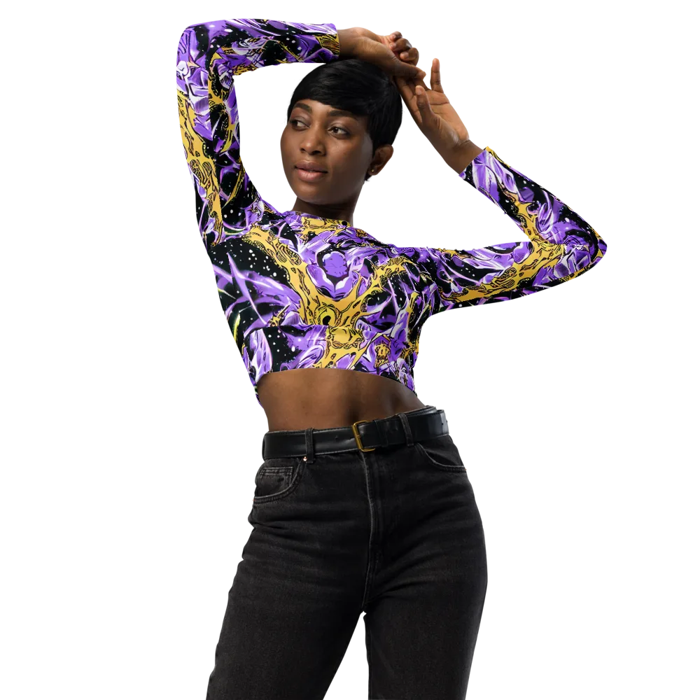 Violet Riot on Long Sleeve Crop Top — Front