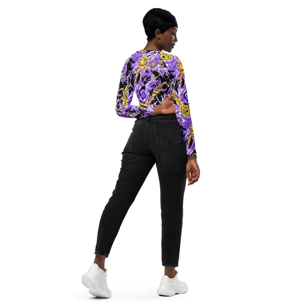 Violet Riot on Long Sleeve Crop Top — Right Back