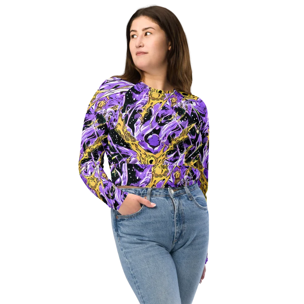Violet Riot on Long Sleeve Crop Top — Front