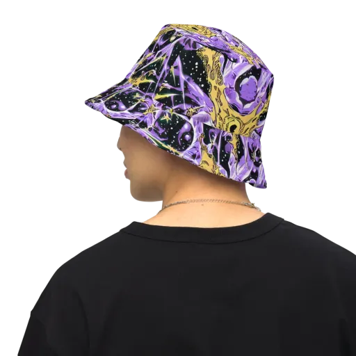 Violet Riot on a Reversible Bucket Hat